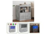 The Living Store Credenza Con Luci Led Grigio Cemento 60X37X67 Cm
