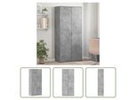 The Living Store Scarpiera Cemento Grigio 80X39X178 Cm Materiale Legno