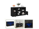 The Living Store Credenza Con Luci Led Nera 123X37X67 Cm