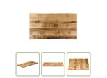 The Living Store Piano Del Tavolo Con Bordo Ad Albero 100X60X2,5 Cm Legno Massiccio Di Mango Grezzo