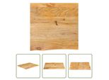 The Living Store Piano Del Tavolo Con Bordo Ad Albero 40X40X2,5 Cm In Legno Massiccio Di Mango