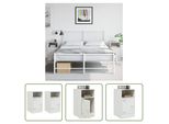 The Living Store Comodini 2 Pz. Bianco 34,5X39X62 Cm Acciaio