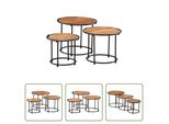 The Living Store Set Tavoli 3 Pz. Legno Massiccio Di Acacia
