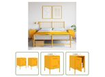 The Living Store Comodini 2 Pz. Giallo Senape 36X39X50,5 Cm Acciaio