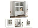 The Living Store Credenza Bianca 68X39X101,5 Cm Acciaio Laminato A Freddo