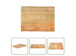 The Living Store Piano Del Tavolo Con Bordo Ad Albero 80X60X2,5 Cm In Legno Massiccio Di Mango