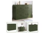 The Living Store Credenza Verde Oliva 99X39X73 Cm Acciaio