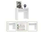 The Living Store Tavolo Consolle Bianco 100X35X90 Cm In Materiale Ligneo