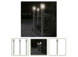 The Living Store Luci Da Sentiero 3 Pezzi Argento 110 Cm Acciaio Inox