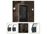 The Living Store Applique Da Esterno A Led Con Sensore 2 Pezzi In Alluminio Pressofuso Nero