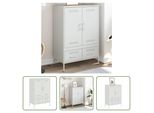 The Living Store Credenza Bianca 68X39X101,5 Cm Acciaio Laminato A Freddo
