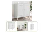 The Living Store Credenze 2 Pz. Bianco 36X39X79 Cm Acciaio Laminato A Freddo