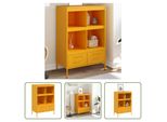 The Living Store Credenza Giallo Senape 68X39X101,5 Cm Acciaio Laminato A Freddo