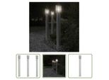 The Living Store Luci Da Sentiero Con Presa 3 Pezzi Argento 110 Cm Acciaio Inox