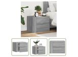 The Living Store Comodino A Parete Grigio Sonoma 45X30X35 Cm