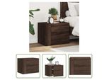 The Living Store Comodino A Parete Effetto Rovere Marrone 45X30X35 Cm