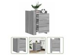 The Living Store Comodino Grigio Sonoma 45X50X65 Cm Materiale A Base Di Legno