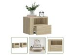 The Living Store Comodini A Parete 2 Pezzi Rovere Sonoma 45X30X35 Cm