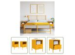 The Living Store Comodini 2 Pezzi Giallo Senape 36X39X50,5 Cm Acciaio Laminato A Freddo
