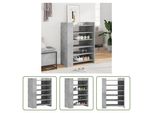 The Living Store Scarpiera In Cemento Grigio 74,5X37,5X100 Cm Materiale In Legno