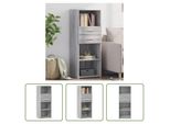 The Living Store Credenza Grey Sonoma 45X42,5X124 Cm Materiale A Base Di Legno