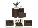 The Living Store Comodino A Parete Effetto Rovere Marrone 45X30X35 Cm