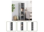 The Living Store Credenza In Cemento Grigio 30X41X124 Cm Materiale In Legno