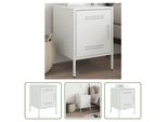 The Living Store Comodino Bianco 36X39X50,5 Cm In Acciaio