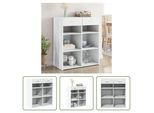 The Living Store Madia Bianca 80X42,5X93 Cm Materiale A Base Di Legno