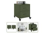 The Living Store Comodini 2 Pz. Verde Oliva 36X39X43,5 Cm In Acciaio