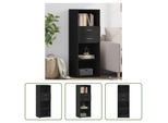 The Living Store Credenza Nera 45X42,5X124 Cm Materiale A Base Di Legno