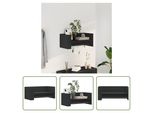 The Living Store Scaffale A Muro Nero 70,5X35X30,5 Cm Materiale A Base Di Legno
