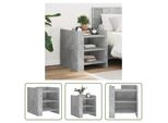 The Living Store Comodino Grigio Cemento 45X50X50 Cm Materiale A Base Di Legno