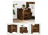 The Living Store Comodino In Rovere Fumé 45X50X50 Cm Materiale In Legno