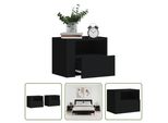 The Living Store Comodini Da Parete 2 Pezzi Neri 45X30X35 Cm