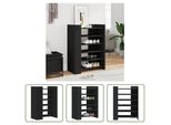 The Living Store Scarpiera Nera 74,5X37,5X100 Cm Materiale In Legno