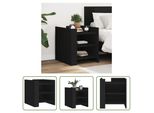 The Living Store Comodino Nero 45X50X50 Cm Materiale Legno