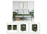 The Living Store Comodini 2 Pz. Verde Oliva 36X39X68 Cm Acciaio Laminato A Freddo