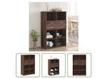 The Living Store Credenza Marrone Effetto Rovere 80X42,5X124 Cm Materiale In Legno