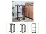 The Living Store Tavolino Con Piano In Vetro Trasparente 40X30X61,5 Cm In Acciaio