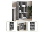 The Living Store Libreria In Cemento Grigio 57X28,5X107,5 Cm Materiale A Base Di Legno