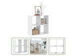 The Living Store Libreria Bianca 68,5X32X68,5 Cm Materiale A Base Di Legno