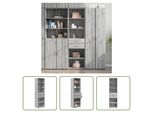 The Living Store Credenza Grey Sonoma 50X42,5X185 Cm Materiale A Base Di Legno