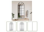 The Living Store Specchio Da Parete Nero 60X130 Cm Ferro Curvo