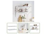 The Living Store Mensole A Muro 2 Pz. 75X40X3 Cm Acciaio Inox Argento
