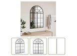 The Living Store Specchio Da Parete Nero 60X90 Cm Ferro Curvo