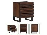 The Living Store Comodino 40X34X46 Cm In Legno Massiccio Di Mango