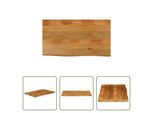 The Living Store Piano Del Tavolo Con Bordo Ad Albero 100X60X2,5 Cm In Legno Massiccio Di Mango
