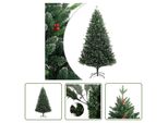 The Living Store Albero Di Natale Artificiale Pieghevole Con Bacche Rosse 150 Cm