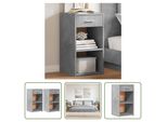 The Living Store Comodini 2 Pz. Grigio Cemento 35X34X65 Cm Materiale A Base Di Legno